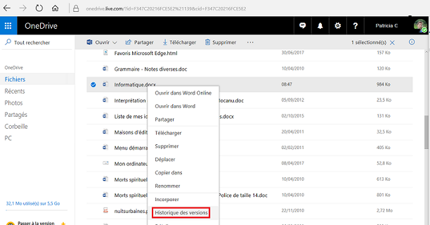 Historique des versions OneDrive1.png